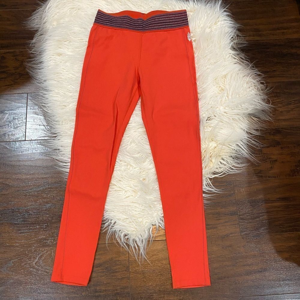 Free People Practice makes perfect Orange red Leggings XS